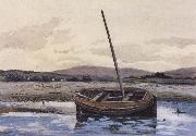 William Stott of Oldham Boat at Low Tide oil on canvas